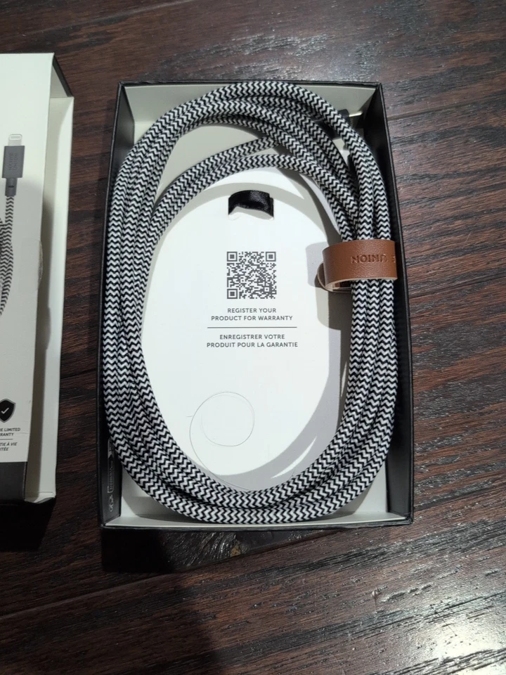 Native Union Belt Cable XL 10' USB-A to USB-C Cable - Zebra OPEN BOX - Image 2 of 2