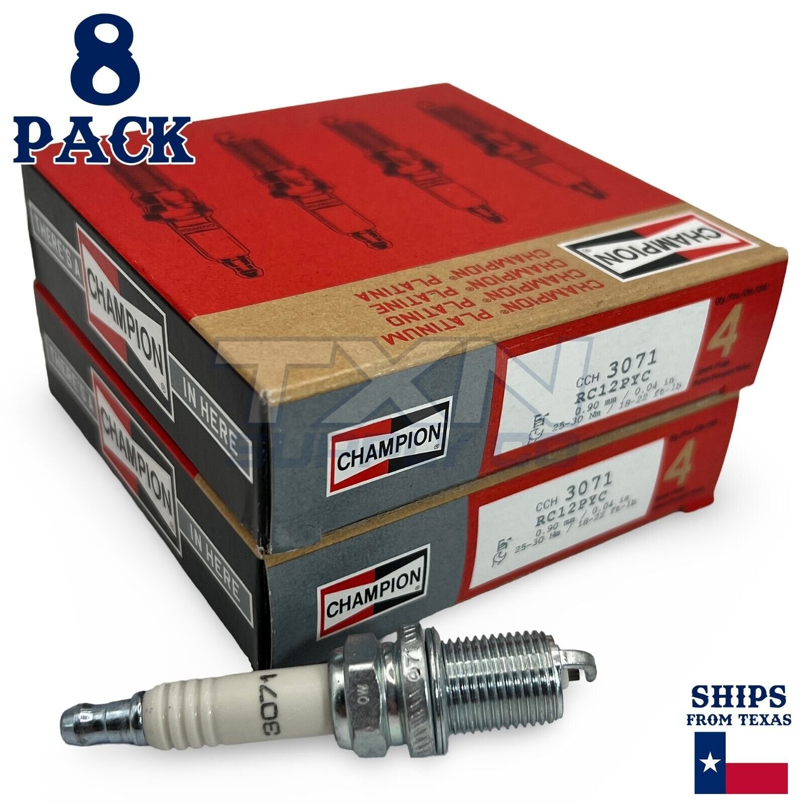 Champion 3071 Platinum Spark Plug RC12PYC - 8 Pack