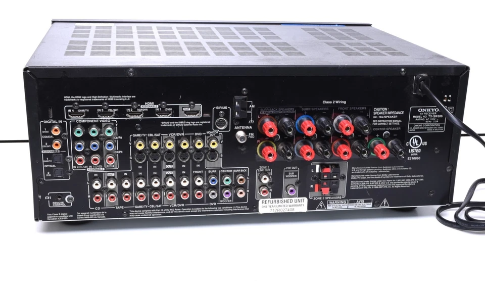 Onkyo TX-SR606 Home Theater 7.1 Channel AV Receiver FOR PARTS, READ - Image 3 of 3