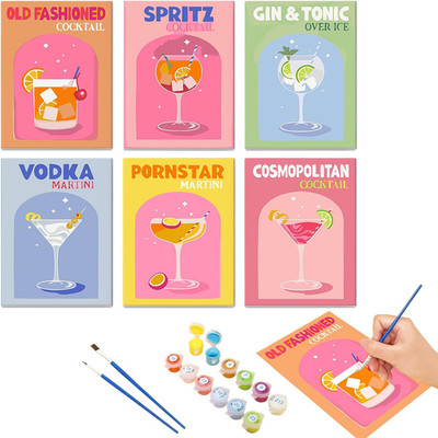 Cocktails Malen nach Zahlen Kits für Erwachsene, Diy Anfänger Cocktail Digital Öl P