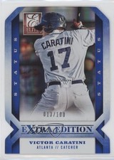 2013 Panini Elite Extra Edition Status Blue Die-Cut /100 Victor Caratini #21 fm0