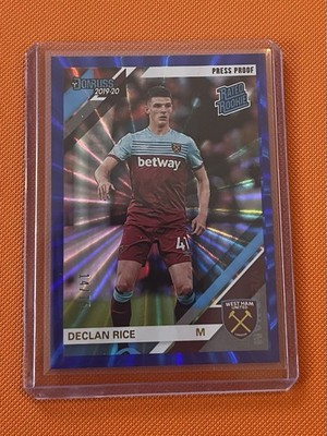 2019-20 Donruss Declan Rice /75 (RC) Optic Rated Rookie Blue Laser Arsenal