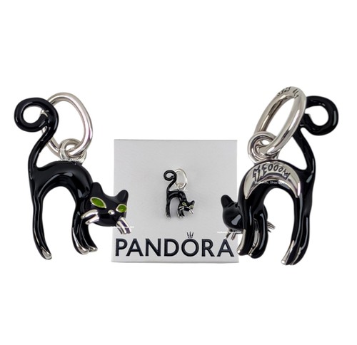 New 100% Authentic PANDORA 925 MEOOOW Eyeshine glow Black Cat Charm 794769C01