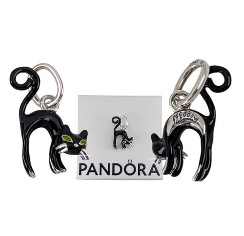 New 100% Authentic PANDORA 925 MEOOOW Eyeshine glow Black Cat Charm 794769C01