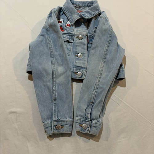 Hello Kitty Levis Jean Jacket Girls Small Sz 8-10 Years Crop Trucker Blue Denim - Picture 5 of 16
