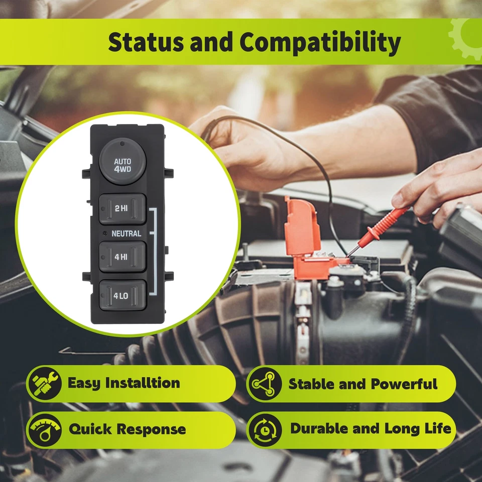 4 Wheel Drive Switch Push Button Control for Chevy GMC Sierra Silverado Yukon - Image 2 of 4