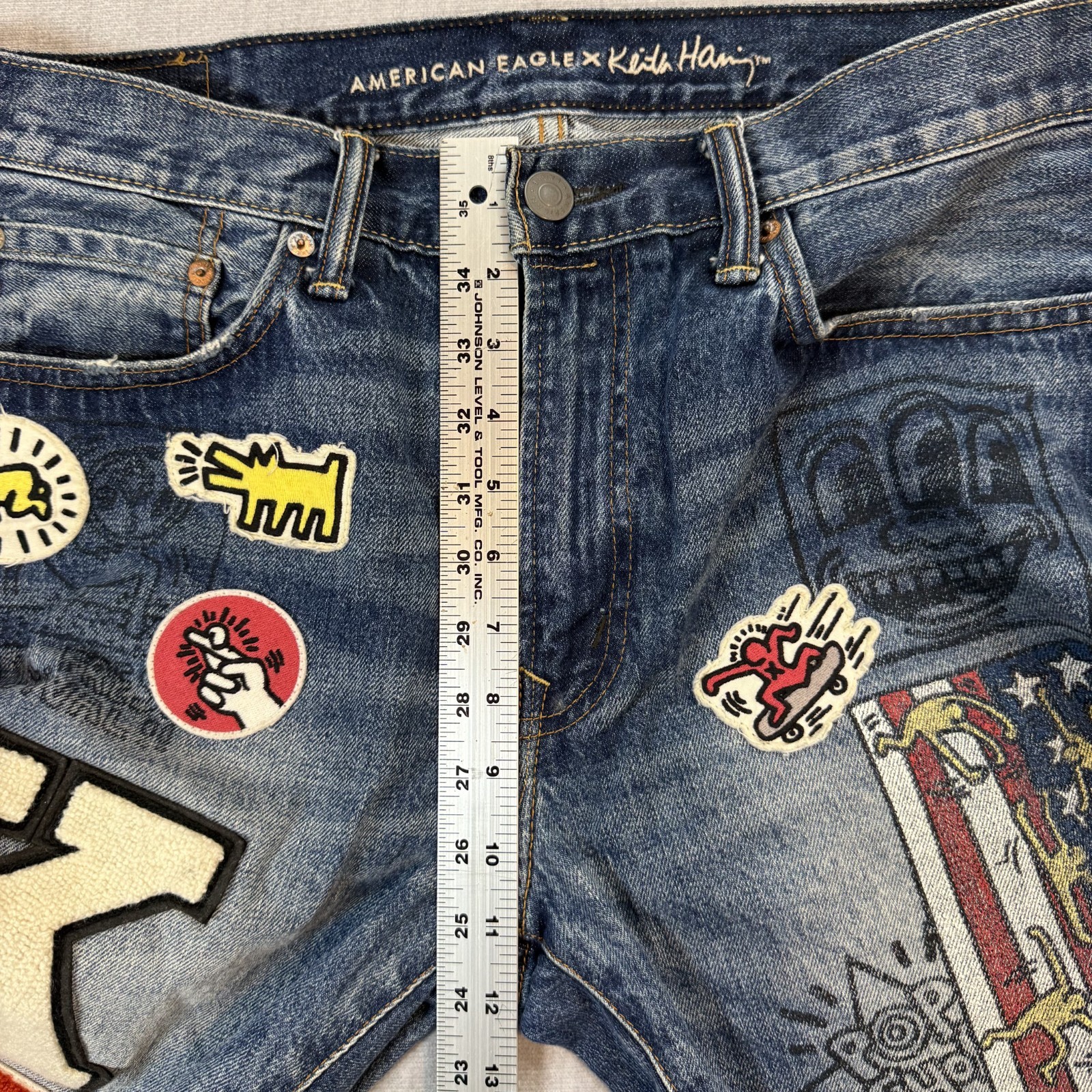 American Eagle Keith Haring Patchwork Distressed … - image 15