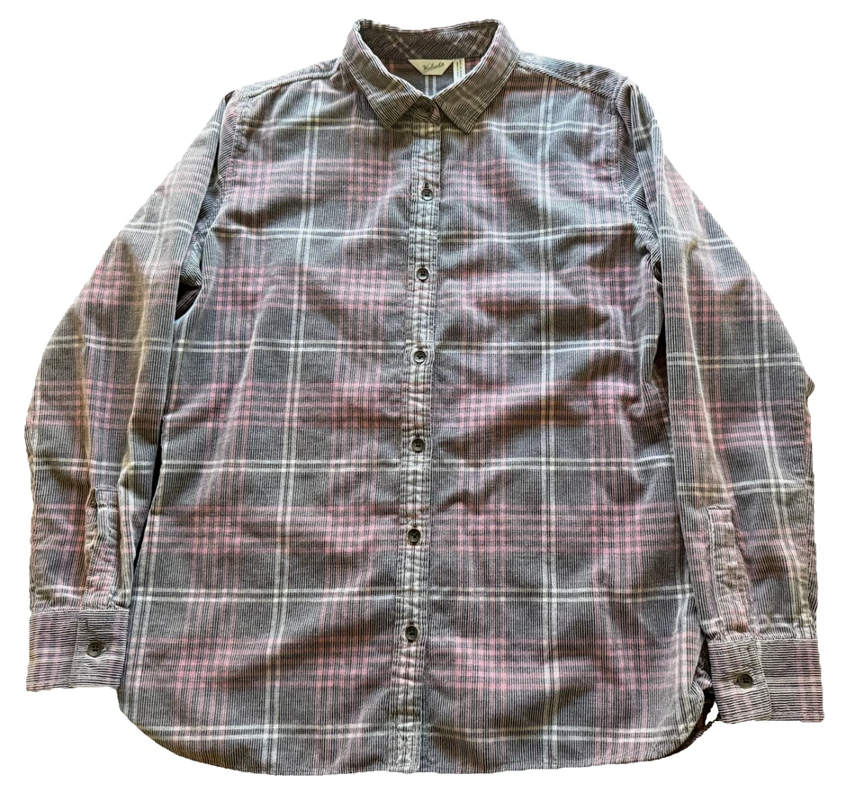 Camisa informal de franela a cuadros Woolrich para mujer talla S algodón manga larga con botones Foto 3 de 4
