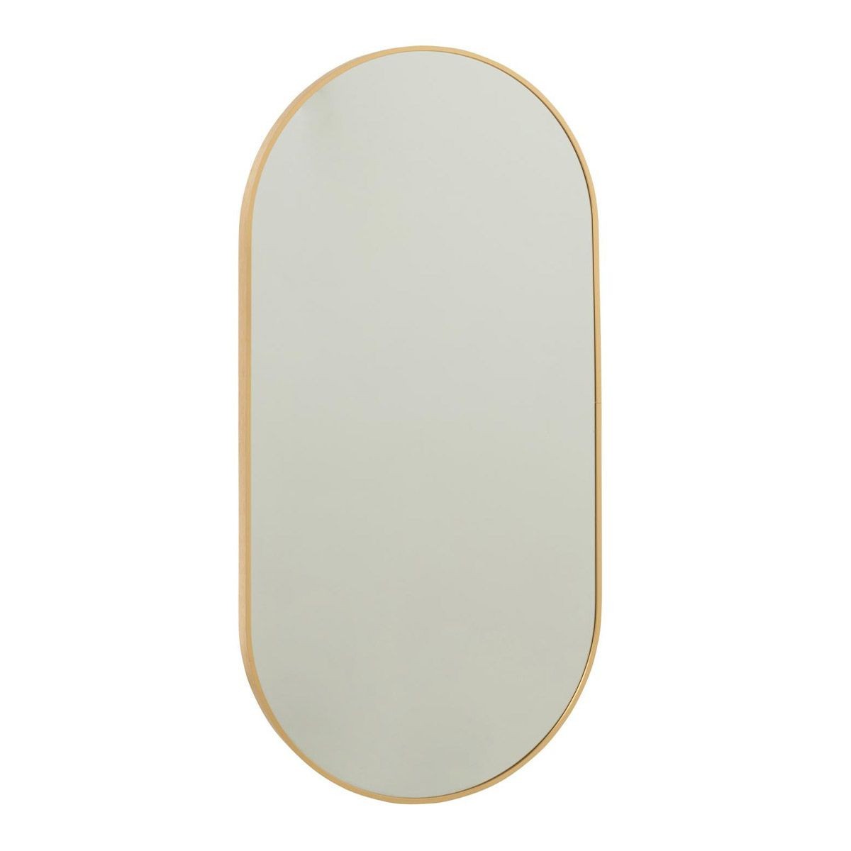 Miroir ovale Grale 100cm avec cadre or en aluminium pour agrandir une pièce