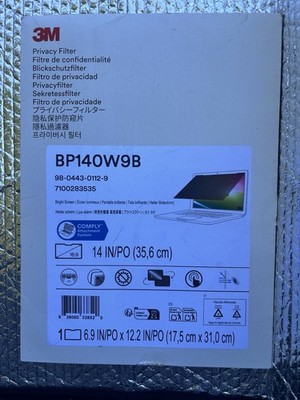 3M Bright Screen Privacy Filter for 14'' Laptop 16:9 (BP140W9B)