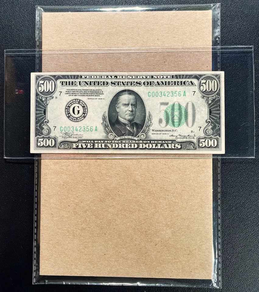 Fr. 2202-G 1934A $500 Federal Reserve Note CHICAGO "HIGH DENOMS" - VF Comment - Image 2 of 4