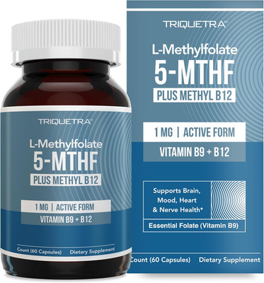 L Methyl Folate 1000 Mcg plus Methyl B12 Cofactor   Active 5-MTHF Form - Support