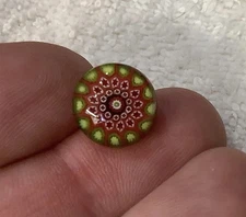 Beautiful Vintage Millefiori Dome Art Glass Miniature Paperweight Tie Tack