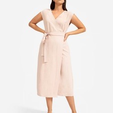 Everlane The Japanese GoWeave Wrap Midi Dress Blush Pink, 4