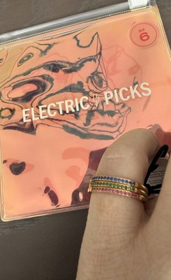 Electric Picks 3 Dainty Stacking Rings Multicolored NWT Size 6