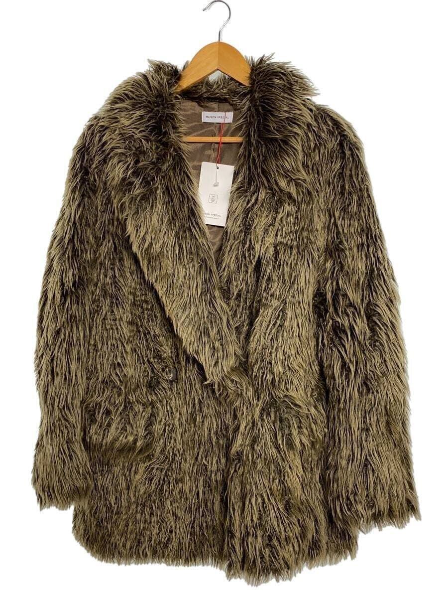 MAISON SPECIAL OTHER MIX FUR SHORT COAT FREE MODACRYL Khaki MAISON SPECIAL OTHER MIX FUR SHORT COAT FREE MODACRYL Khaki