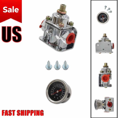 #ad 12 804 Low Fuel Pressure Adjustable Regulator 1 4 PSI Gauge Carbureted Carb $30.11
