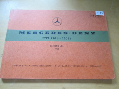 Spare parts catalogue Mercedes W 111 - 220 b - 220 SB - edition D - 1965