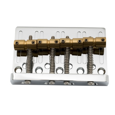 #ad Musiclily Pro Chrome 57mm 2 1 4 inch Hardtail Brass Saddle 4 String Bass Bridge $16.59