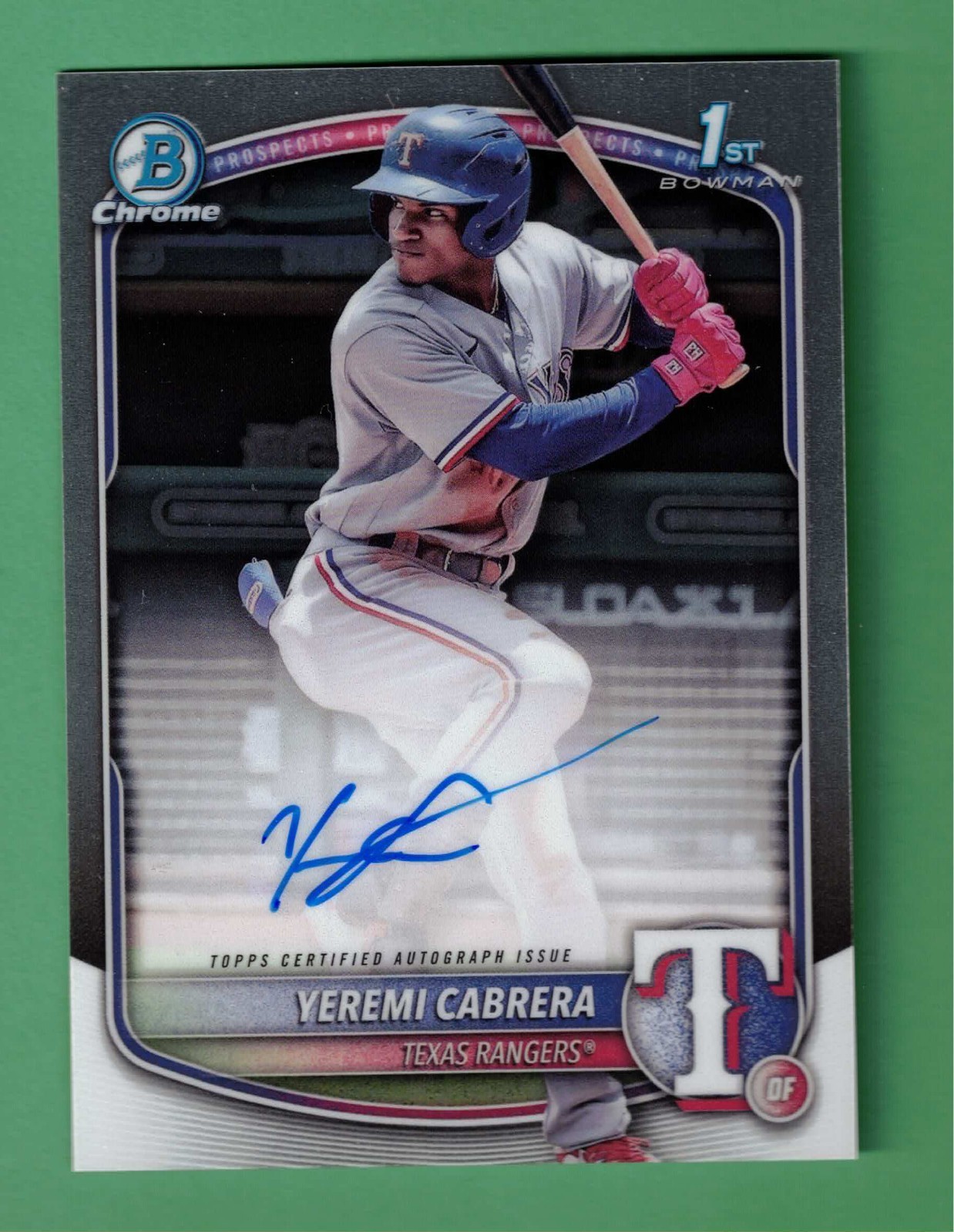 2025 BOWMAN CHROME YEREMI CABRERA AUTO 1ST PROSPECT RANGERS #CPA-YC