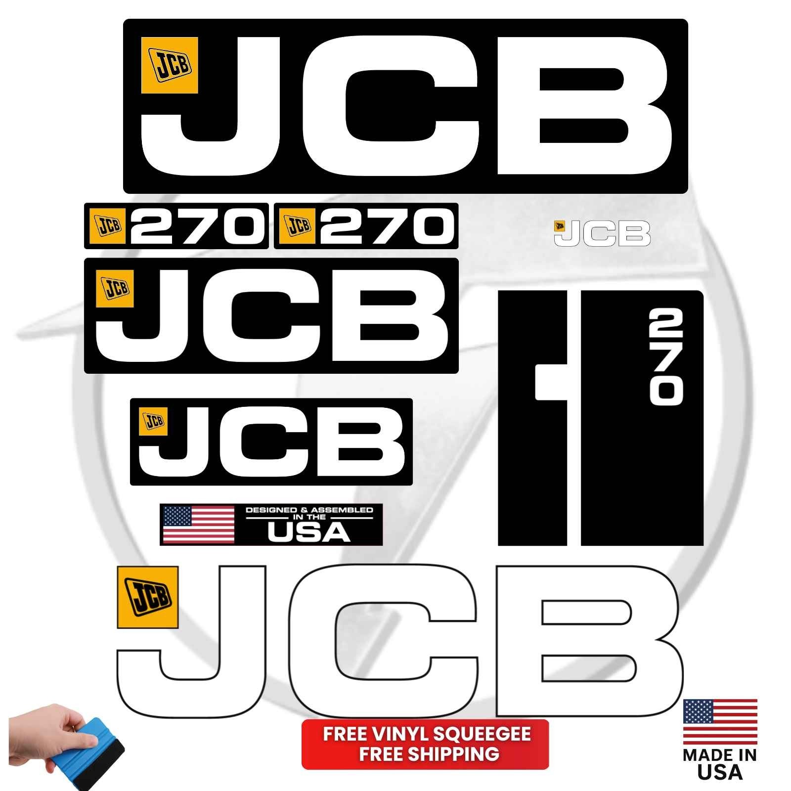 Fits JCB 270 Main Decals Skid Steer Stickers - Free Shipping