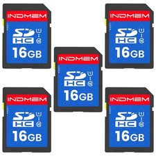 16GB SD Card, 5 Pack SDHC Memory Cards UHS-I U1 Class 10 High-Speed Full HD V...