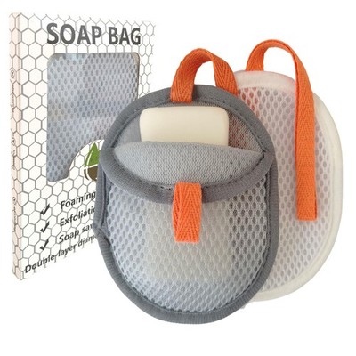 kep-Mve Sandwich Soap Bag, Saver for Bar Soaps, White Gray and Black 