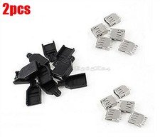 2Pcs Type-A Plug USB2.0 Jack/Black Plastic Co...