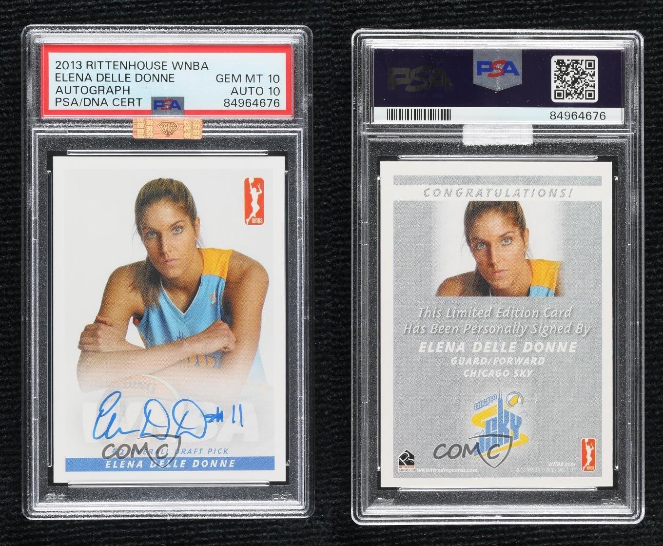 2013 Rittenhouse WNBA Elena Delle Donne #ELDD PSA 10 GEM MT Rookie Auto RC view 3