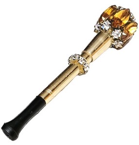 Vintage Ladies Cigarette Holder Crystals Rhinestone Made In Germany Gold Filled