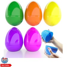 6 inch Jumbo Filable Easter Eggs 6-Pack Colorful Bright Plastic Easter Eggs, ...
