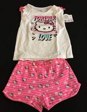 Hello Kitty Two Piece Girls Shorts Set, Size 4T