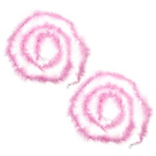 2 Pcs 6.6 Ft Feather Boas Feather for DIY Craft Sewing Trim Party Purple Pink