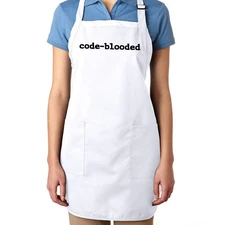 Code-blooded Apron with Pockets Funny Coder Coding Gifts Funny Programmer joke