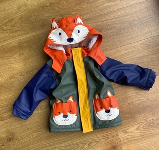 Jojo Maman Bebe fleece waterproof jacket 12 18 months Fox design