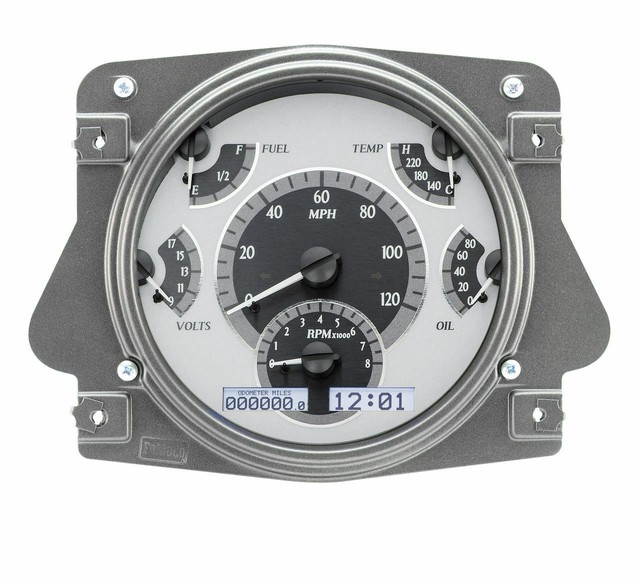 Dakota Digital 196677 Bronco Gauges Silver FaceWhite Display VHX66F