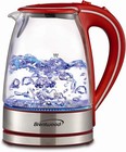 Brentwood Appliances KT-1900R Tempered Glass Tea Kettle, 1.7 Liter - Red