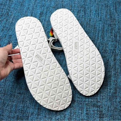 Teva Limited Edition Polaroid Sandals in Light Beige Rainbow  display picture 3