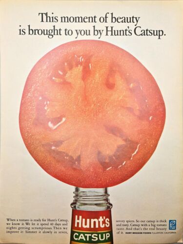 HUNT'S CATSUP-Tomato Hunts Wesson Foods 1968 VTG Print Ad