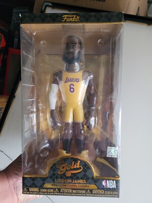 2pc lot Lebron James Funko pop gold Premium vinyl 12'' yellow jersey & 5'' chase