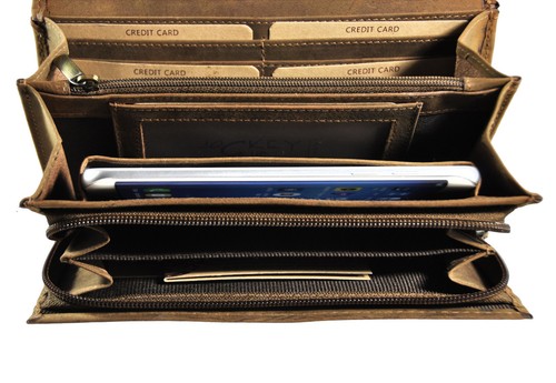 echt Leder Damen Geldbörse lang Jockey Club Kolibri Smartphonefach RFID Schutz - Bild 4 von 5