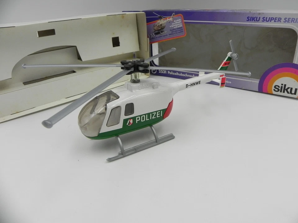 Siku 2531 Polizeihubschrauber Police Helicopter Elicottero West Germany 1:55 OVP - Immagine 4 di 4
