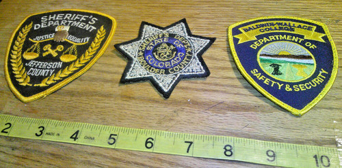 Vintage patches preowned sheriff jefferson county & Colorado & baldwin-wallace