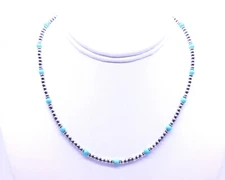 Tiny Dainty Kingman Arizona Blue Turquoise Modern Minimalist Layering Necklace