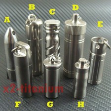 8 styles Titanium Waterproof pill case capsule bottle  Ball bead chain