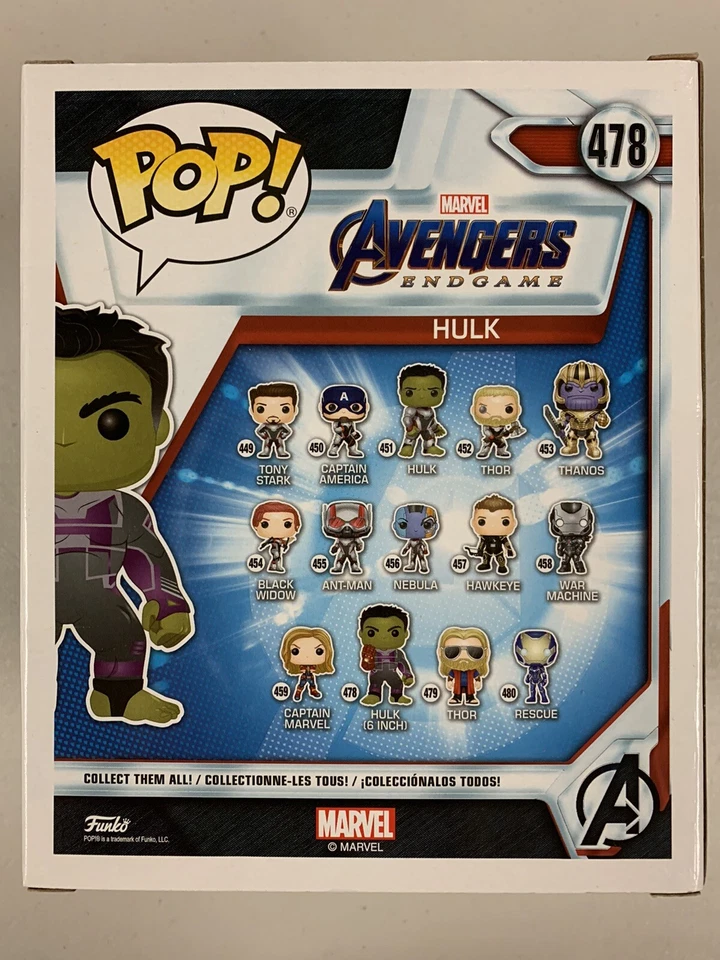 "Hulk con Guantelete 478 ~ Marvel: Avengers Endgame ~ Vinilo Funko Pop ~ 6""" Foto 3 de 4