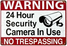 Tinplate sign Security camera store sign Vintage sign Tinplate (Surveillance ①)