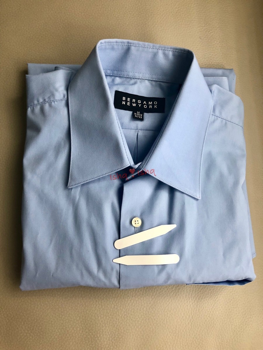 bergamo new york dress shirt Bergamo New York Men’s Periwinkle Blue Long Sleeve Dress Shirt Med 15-15.5  32/33
