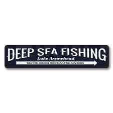 Beach Arrow Sign, Personalized Deep Sea Fishing Sign, Beach Sign