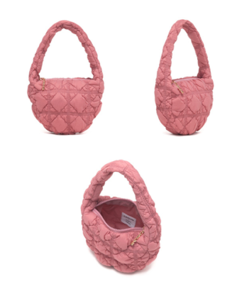 CARLYN フォイング Rose pink_H73101010 CARLYN Soft Mini Bag - Rose Pink / Tote Handbag, Carlyn Bag